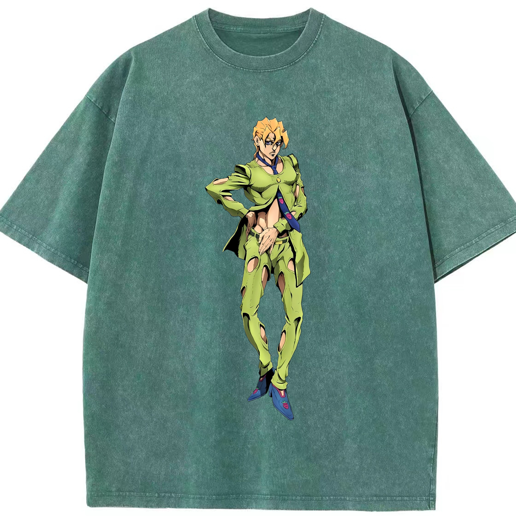 （画像用） ジョジョの奇妙な冒険 パンナコッタ?フー JoJo's Bizarre Adventure Pannacotta Fugo 綿100% ヴィンテージ風 半袖Tシャツ（フロントプリント）